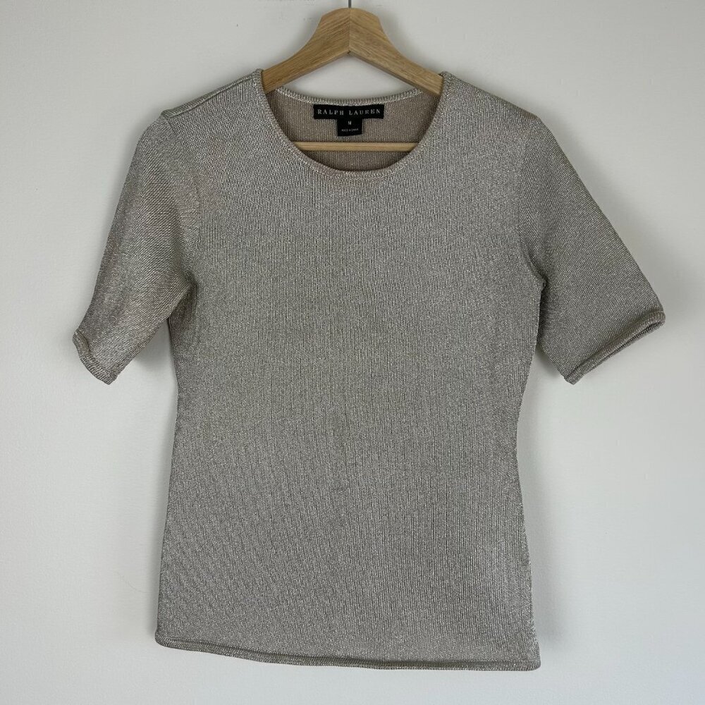 Vintage Ralph Lauren Black Label Metallic T-shirt - M